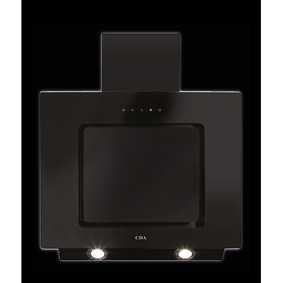 CDA EVA60BL 60cm Chimney Cooker Hood, Black, B Rated