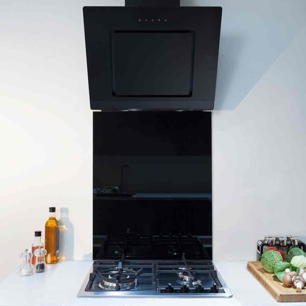 CDA EVA60BL 60cm Chimney Cooker Hood, Black, B Rated