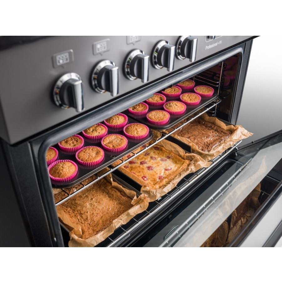 Rangemaster PROP90FXDFFSL/C 90cm Dual Fuel Range Cooker Professional Plus FX Slate / Chrome, A Rated