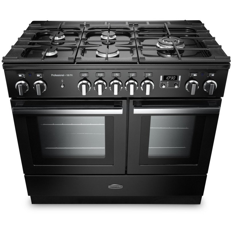 Rangemaster PROPL100FXDFFSS/C 100cm Dual Fuel Range Cooker Professional Plus FX Stainless Steel / Chrome, A Rated