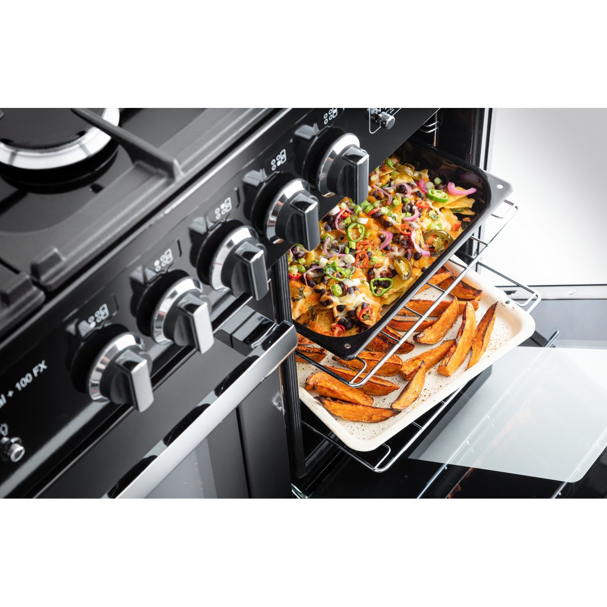 Rangemaster PROPL100FXDFFSS/C 100cm Dual Fuel Range Cooker Professional Plus FX Stainless Steel / Chrome, A Rated