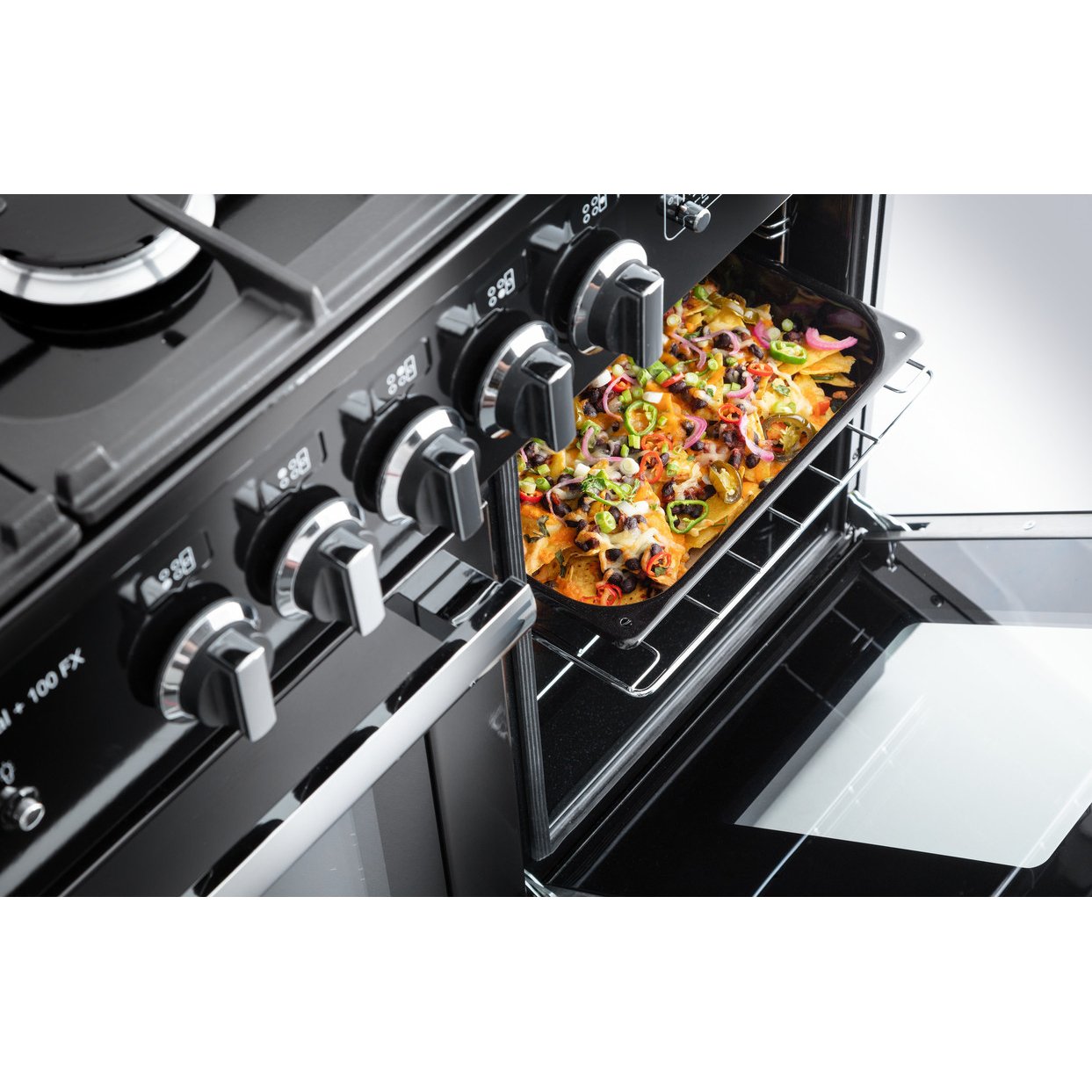 Rangemaster PROPL100FXDFFSS/C 100cm Dual Fuel Range Cooker Professional Plus FX Stainless Steel / Chrome, A Rated