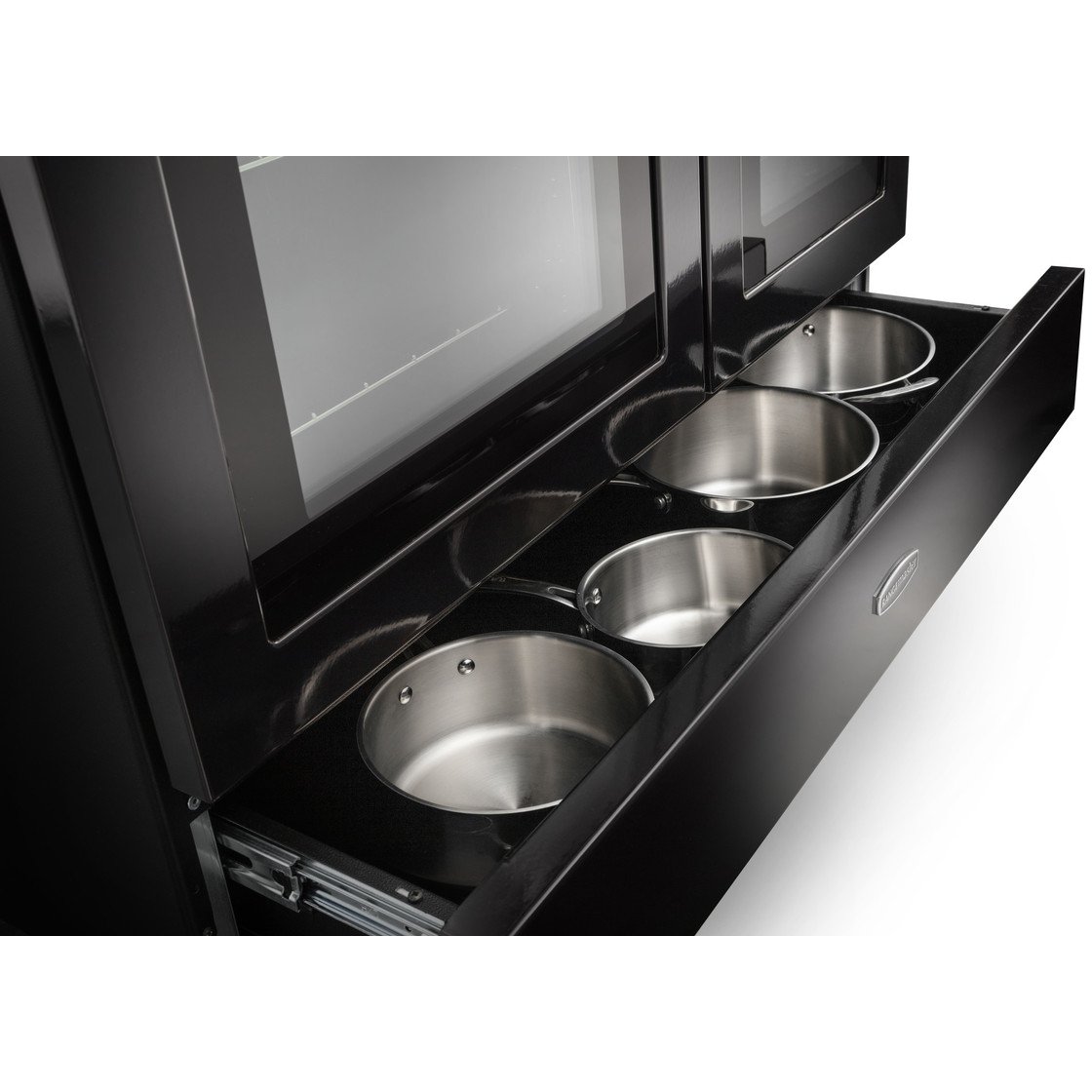 Rangemaster PROPL100FXDFFGB/C 100cm Dual Fuel Range Cooker Professional Plus FX Gloss Black / Chrome, A Rated