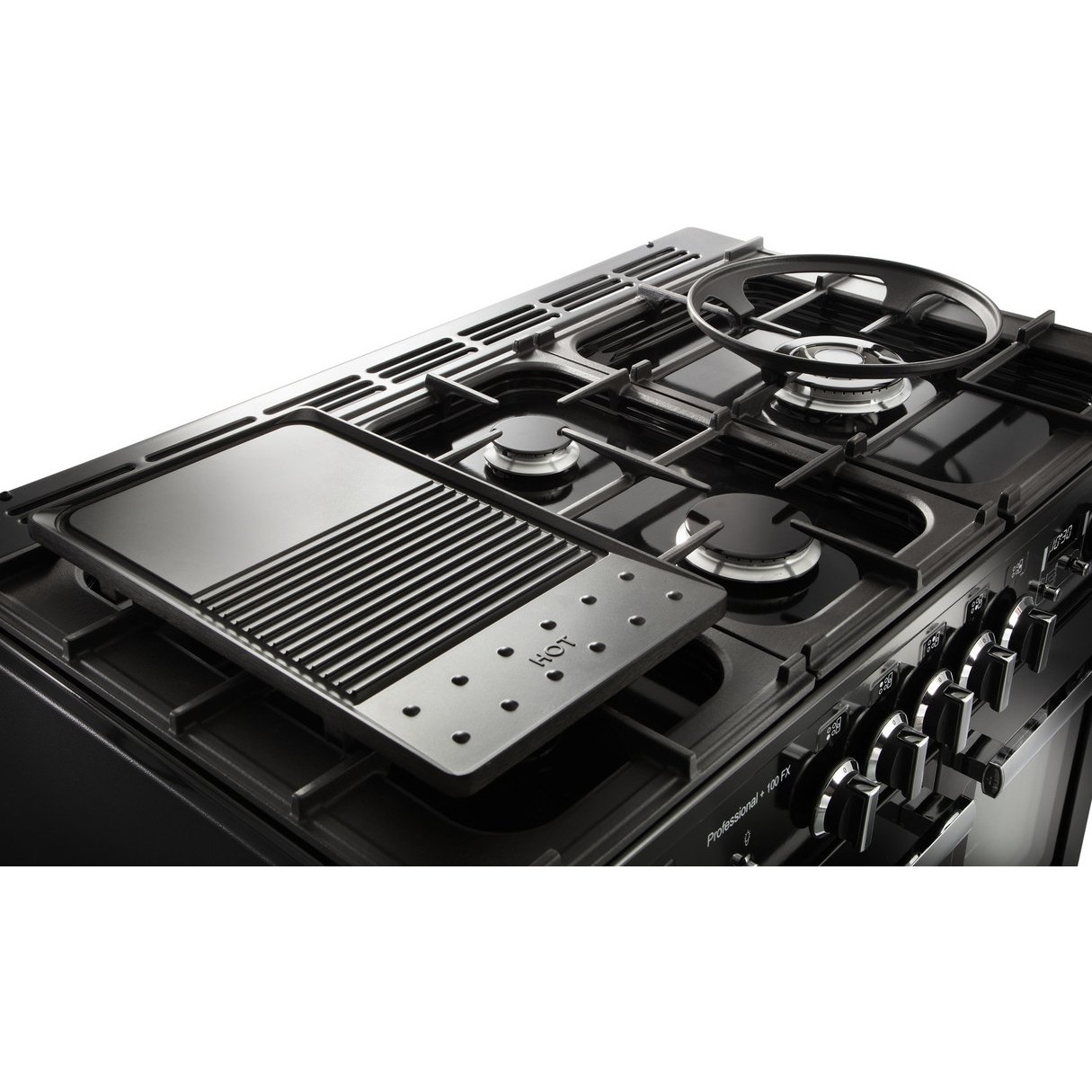 Rangemaster PROPL100FXDFFSL/C 100cm Dual Fuel Range Cooker Professional Plus FX Slate / Chrome, A Rated