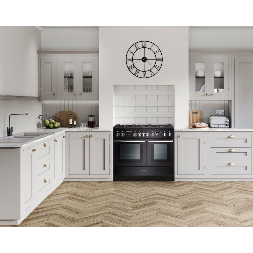 Rangemaster PROPL100FXDFFSL/C 100cm Dual Fuel Range Cooker Professional Plus FX Slate / Chrome, A Rated