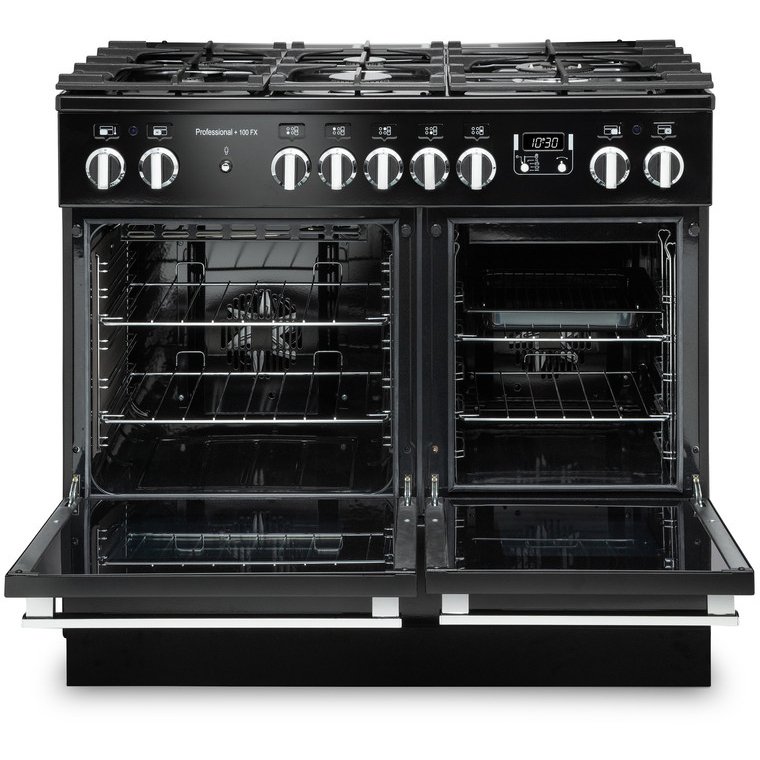 Rangemaster PROPL100FXDFFSL/C 100cm Dual Fuel Range Cooker Professional Plus FX Slate / Chrome, A Rated