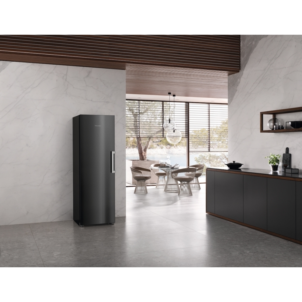 Miele FNS4782D BST BlackSteel No Frost Tall Freezer, D Rated