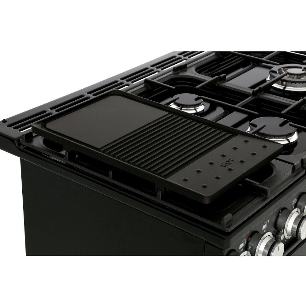 Rangemaster NEX90DFFCB/C 90cm Dual Fuel Range Cooker Nexus Charcoal Black / Chrome, A Rated