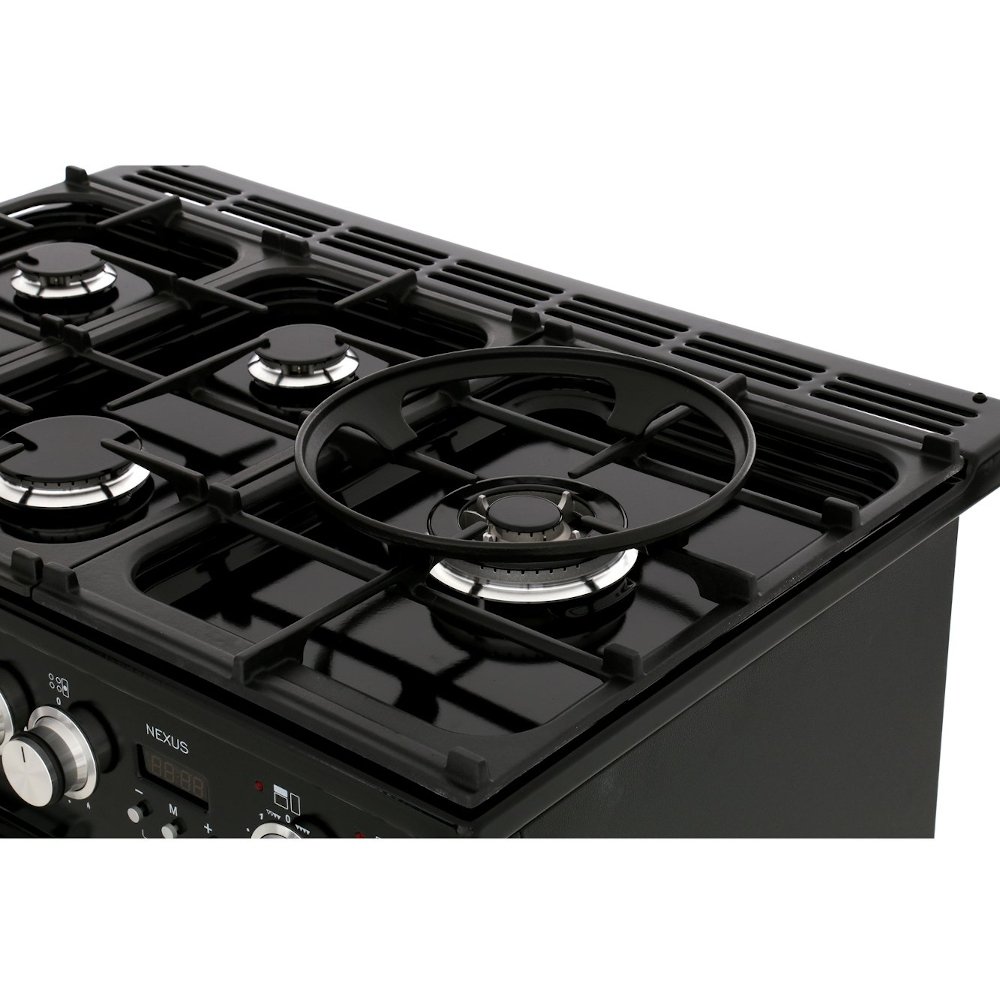 Rangemaster NEX90DFFCB/C 90cm Dual Fuel Range Cooker Nexus Charcoal Black / Chrome, A Rated