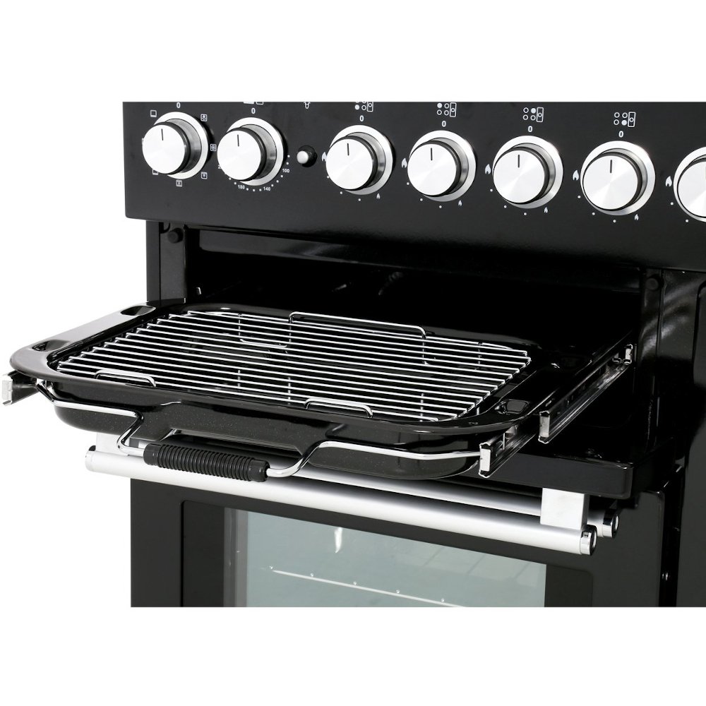 Rangemaster NEX90DFFCB/C 90cm Dual Fuel Range Cooker Nexus Charcoal Black / Chrome, A Rated