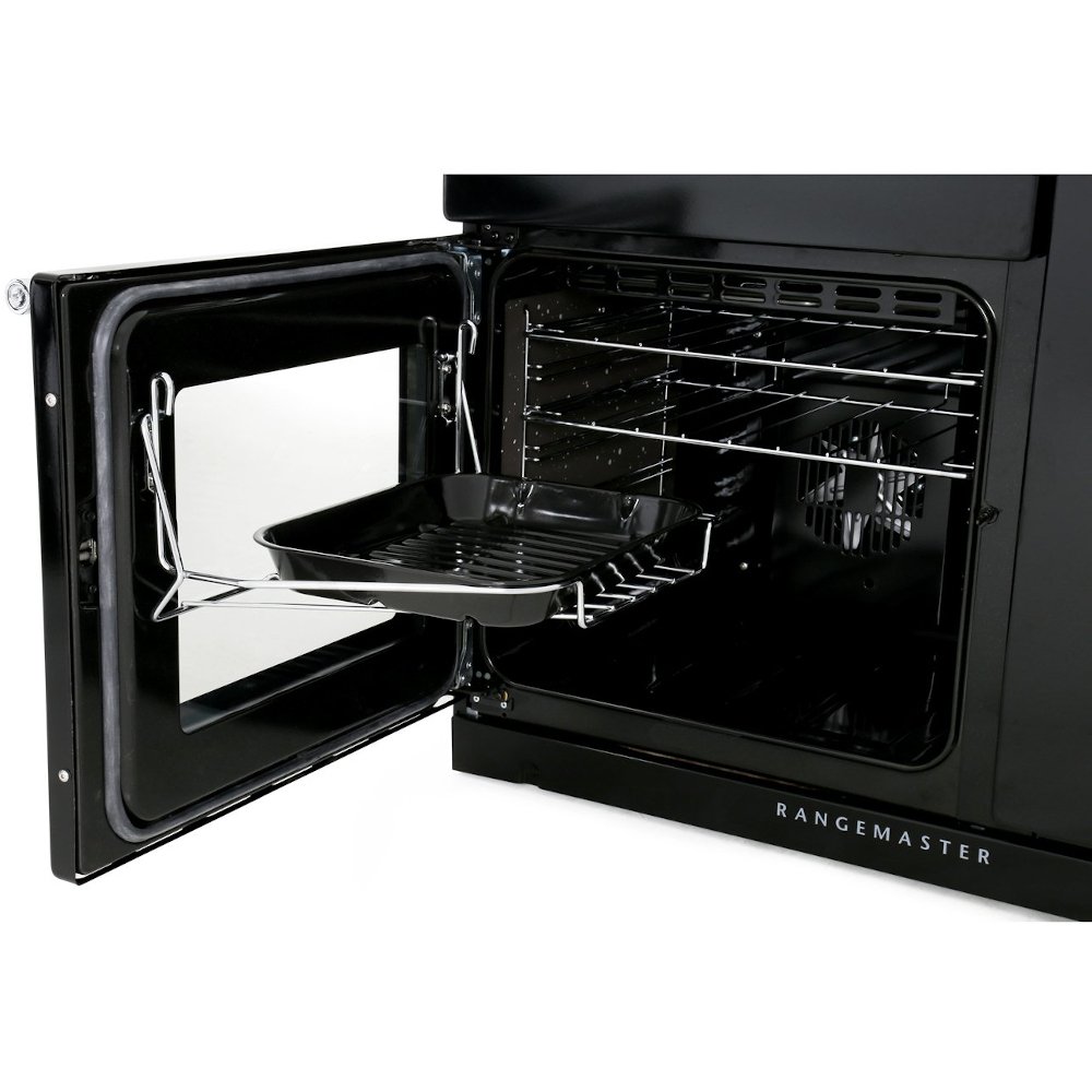 Rangemaster NEX90DFFCB/C 90cm Dual Fuel Range Cooker Nexus Charcoal Black / Chrome, A Rated