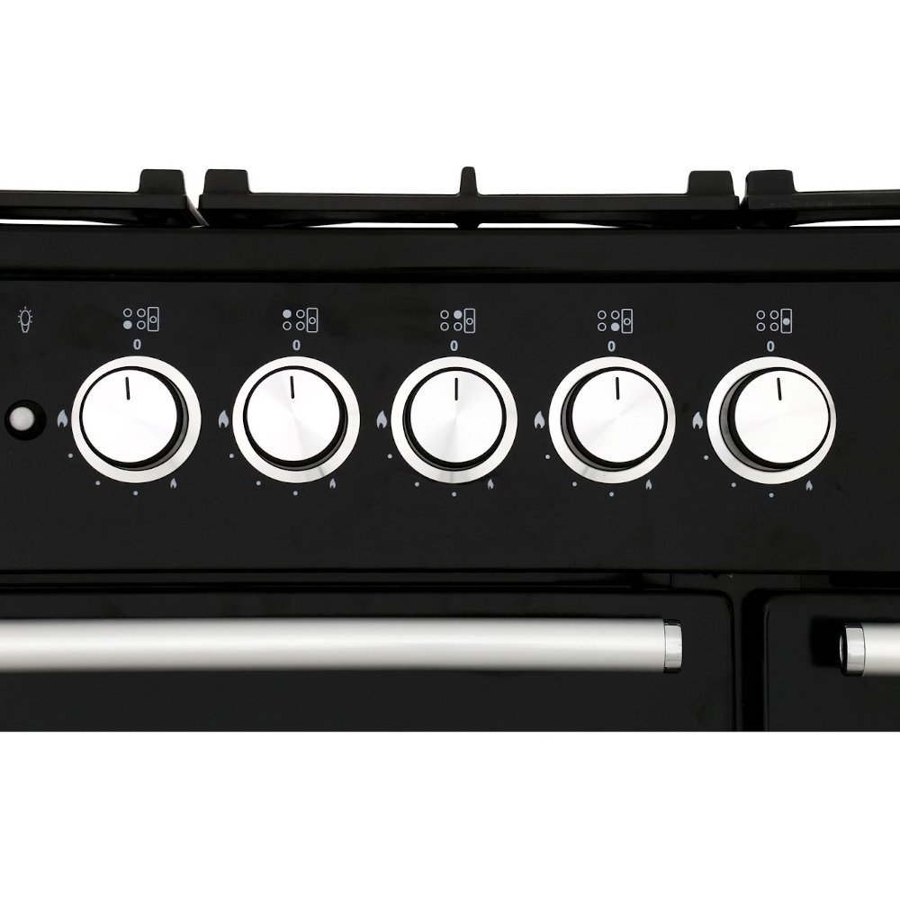 Rangemaster NEX90DFFCB/C 90cm Dual Fuel Range Cooker Nexus Charcoal Black / Chrome, A Rated