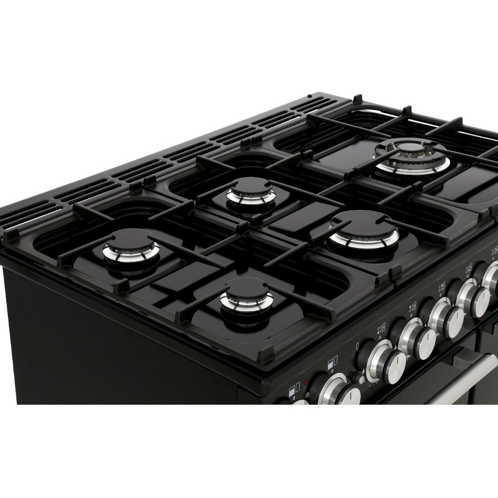 Rangemaster NEX90DFFCB/C 90cm Dual Fuel Range Cooker Nexus Charcoal Black / Chrome, A Rated