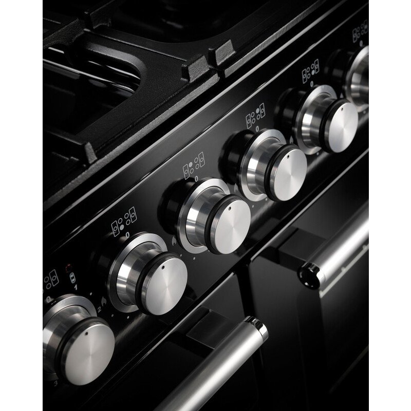 Rangemaster NEX110DFFCB/C 110cm Dual Fuel Range Cooker Nexus Charcoal Black / Chrome, A Rated