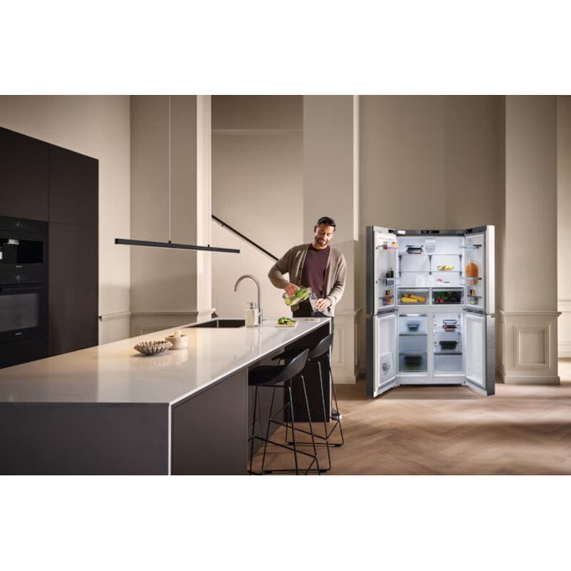 Miele KFFD 6741 EDT/CS American Fridge Freezer, Stainless Steel, D Rated,  Non-Plumbed