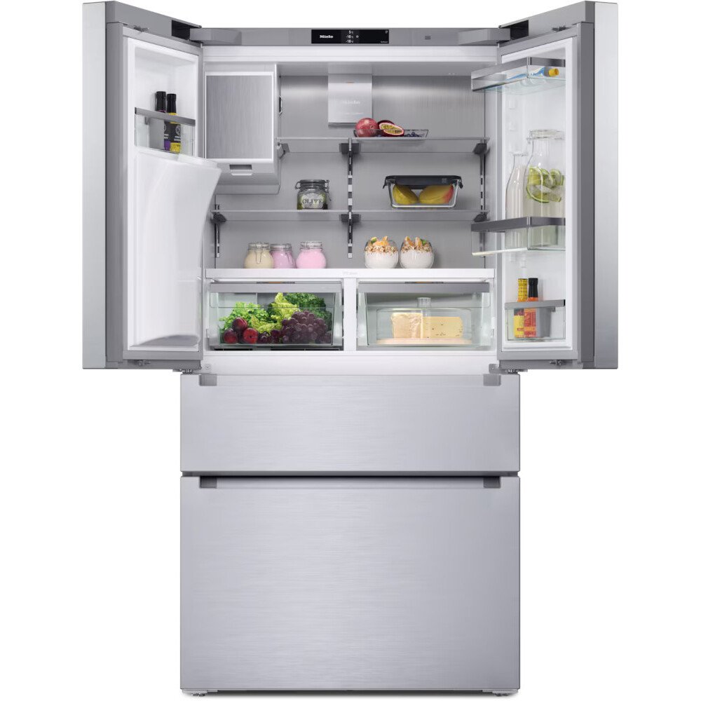 Miele KFFD 6765 EDT/CS CleanSte American Fridge Freezer, Stainless Steel, D Rated,  Plumbed