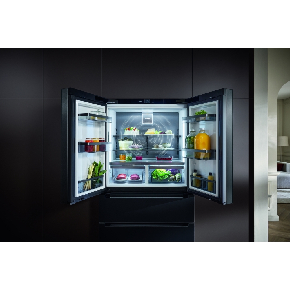 Miele KFFD 6765 EDT/CS CleanSte American Fridge Freezer, Stainless Steel, D Rated,  Plumbed
