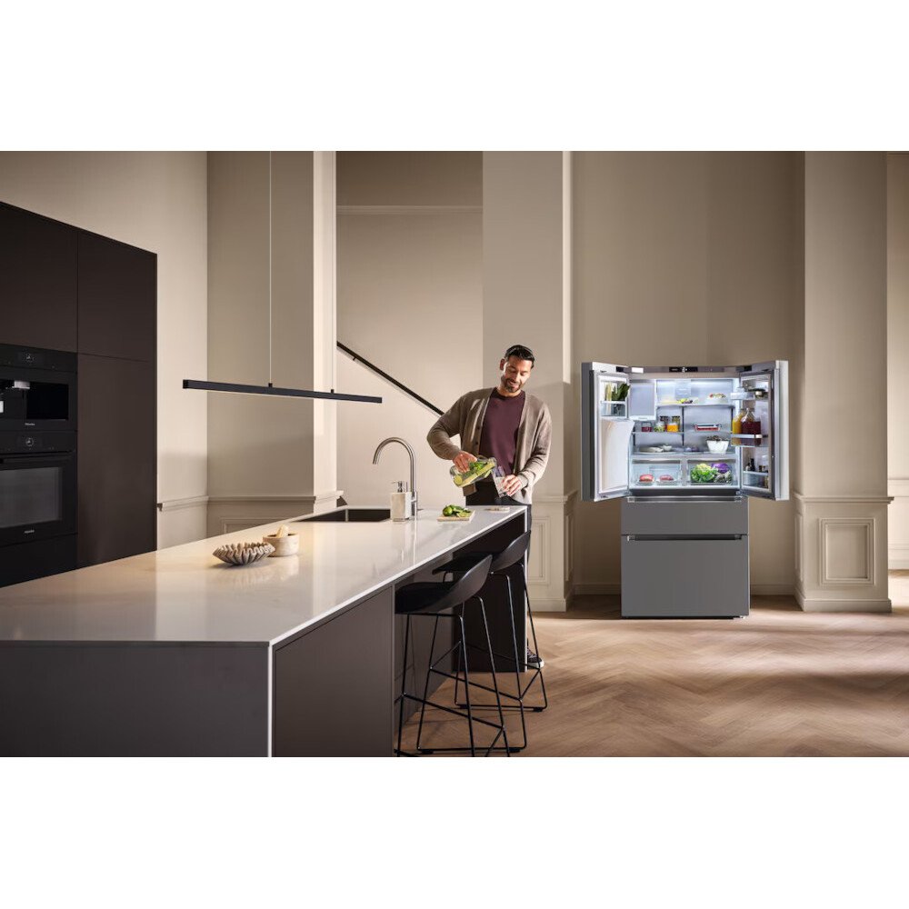 Miele KFFD 6765 EDT/CS CleanSte American Fridge Freezer, Stainless Steel, D Rated,  Plumbed