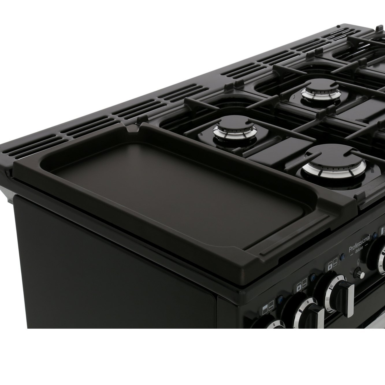 Rangemaster PDL110DFFCB/C 110cm Dual Fuel Range Cooker Professional Deluxe Charcoal Black / Chrome, A Rated