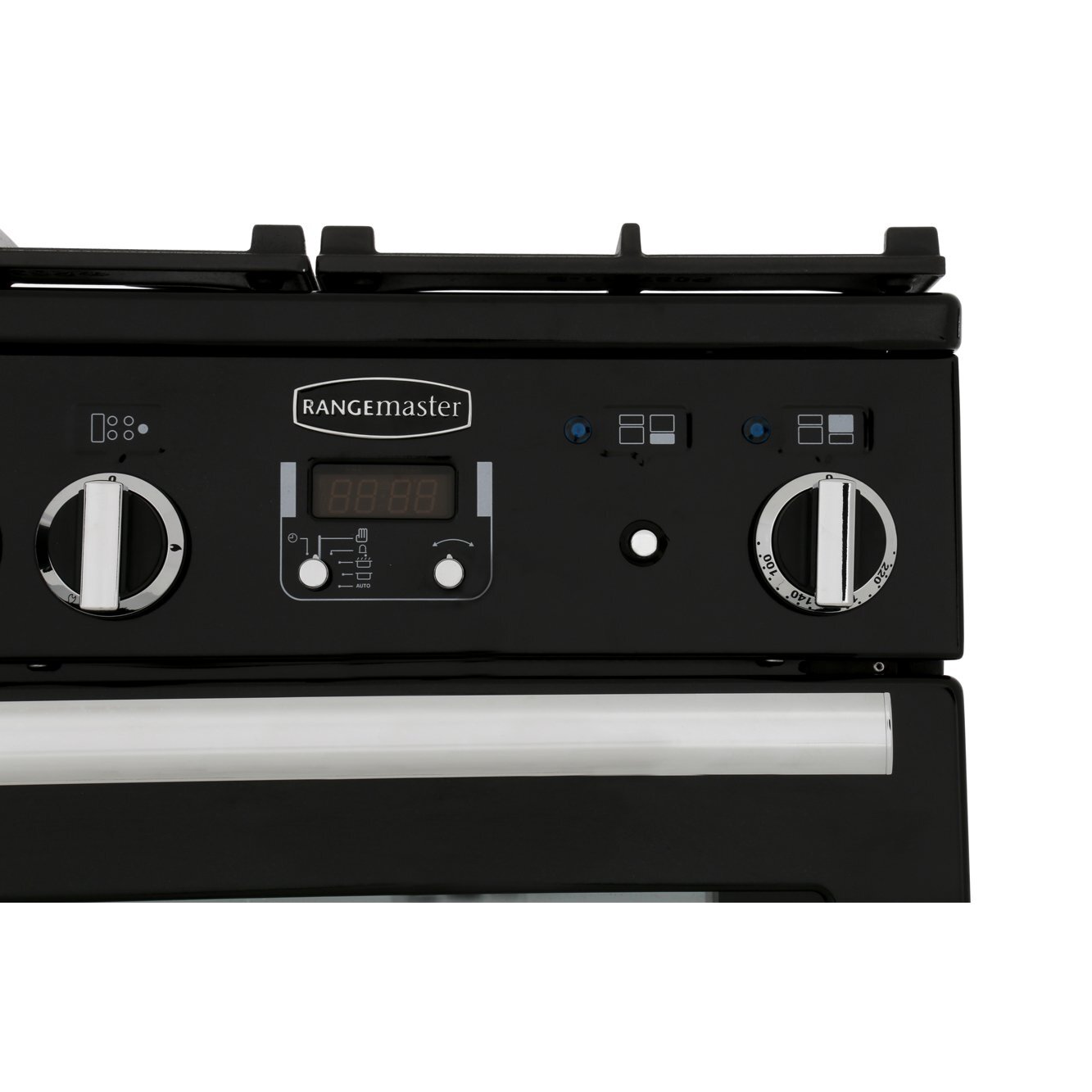 Rangemaster PDL110DFFCB/C 110cm Dual Fuel Range Cooker Professional Deluxe Charcoal Black / Chrome, A Rated