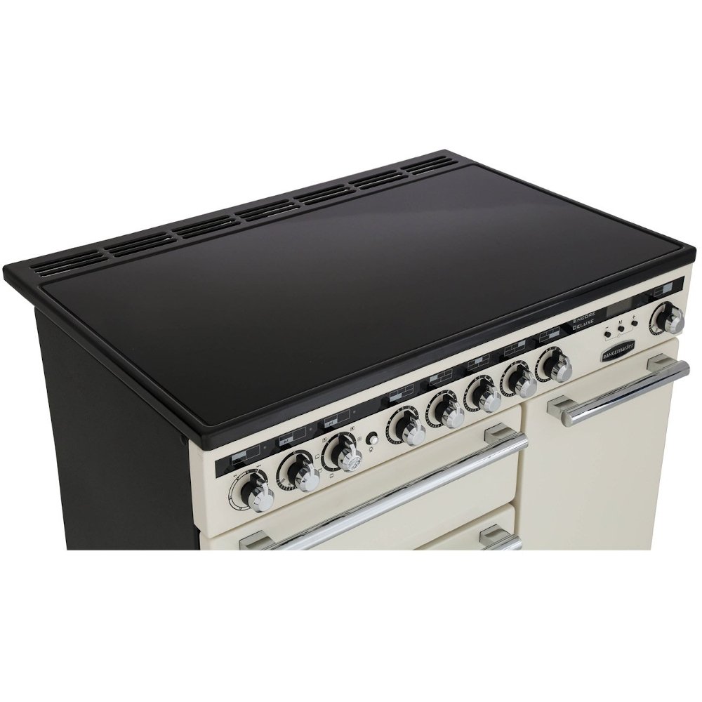 Rangemaster EDL90EICB/C 90cm Induction Range Cooker Encore Deluxe Charcoal Black / Chrome, A Rated