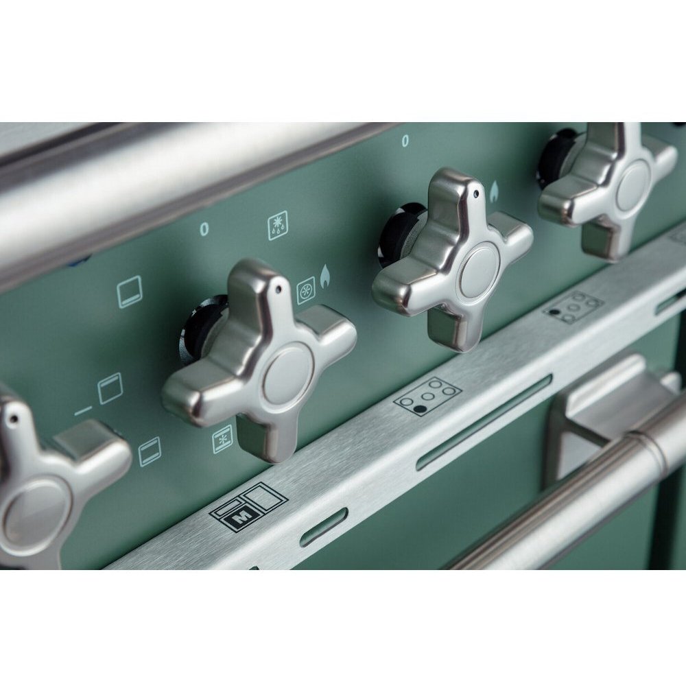 Rangemaster ELS110EISB 110cm Induction Range Cooker Elise Stone Blue / Brushed Nickel, A Rated