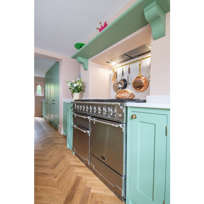 Rangemaster ELS110DFFMG 110cm Dual Fuel Range Cooker Elise Mineral Green / Brushed Nickel, A Rated