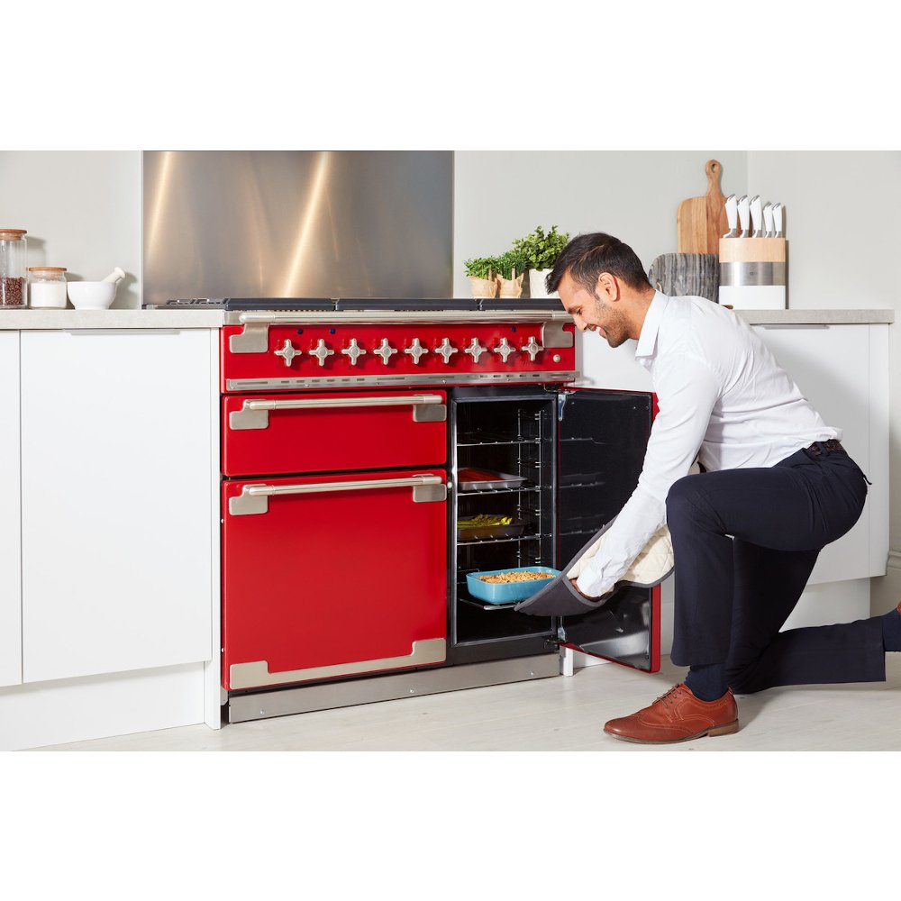 Rangemaster ELS90EIMG 90cm Induction Range Cooker Elise Mineral Green / Brushed Nickel, A Rated