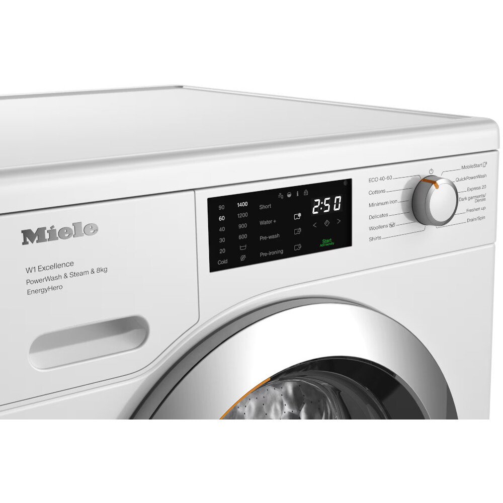Miele WEE385 WCS Washing Machine, 8kg, 1400 Spin, White, A Rated