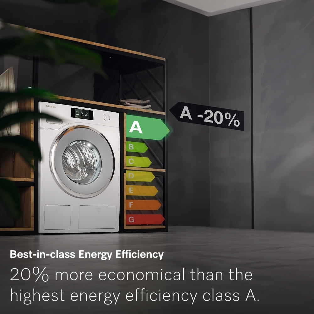 Miele WEB365 WCS Washing Machine, 8kg, 1400 Spin, White, A Rated