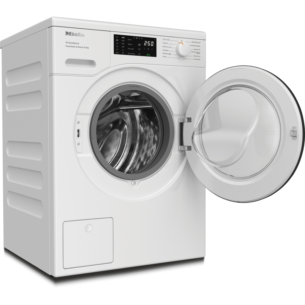 Miele WED385 WCS Washing Machine, 9kg, 1400 Spin, White, A Rated