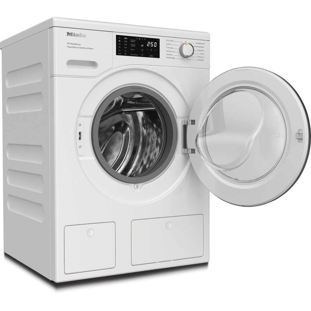Miele WEG885 WCS Washing Machine, 9kg, 1400 Spin, White, A Rated
