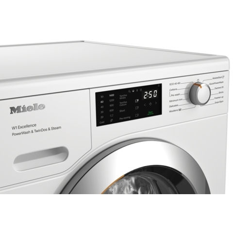 Miele WEG885 WCS Washing Machine, 9kg, 1400 Spin, White, A Rated