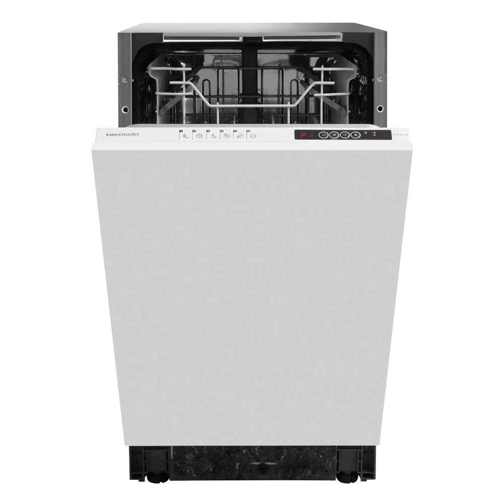 Rangemaster RDWT4510/I1E Built-In Fully Int. Slimline Dishwasher, White Control Panel