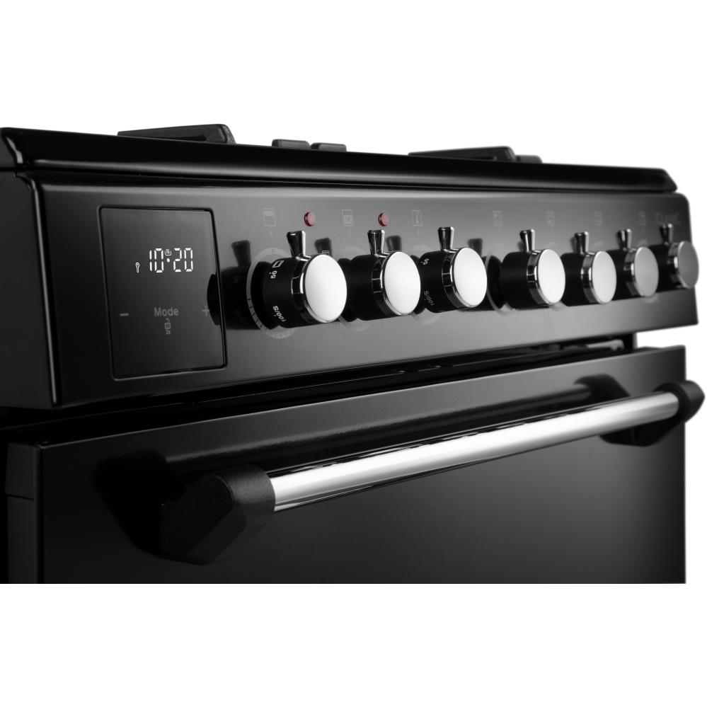 Rangemaster CLA60DFFBL/C Dual Fuel Cooker with Double Oven Classic Black / Chrome, A Rated
