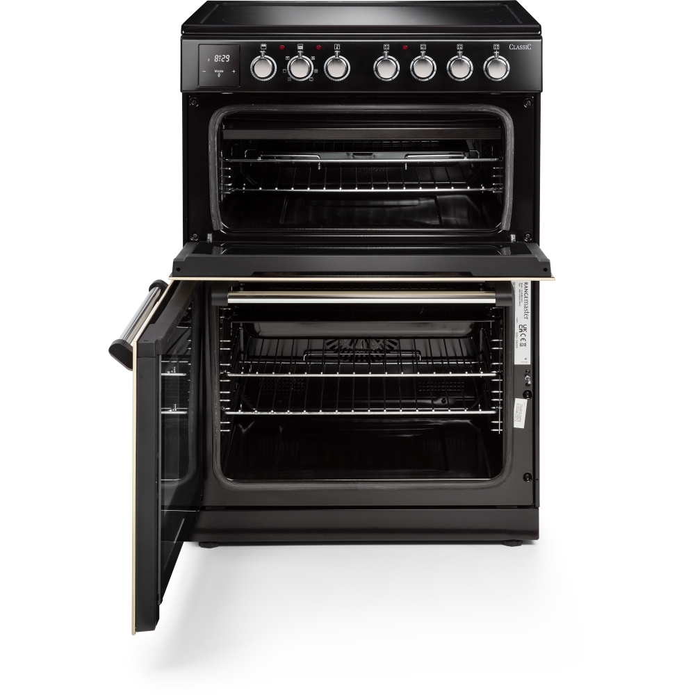 Rangemaster CLA60ECCR/C Ceramic Electric Cooker with Double Oven Classic Cream / Chrome, A Rated