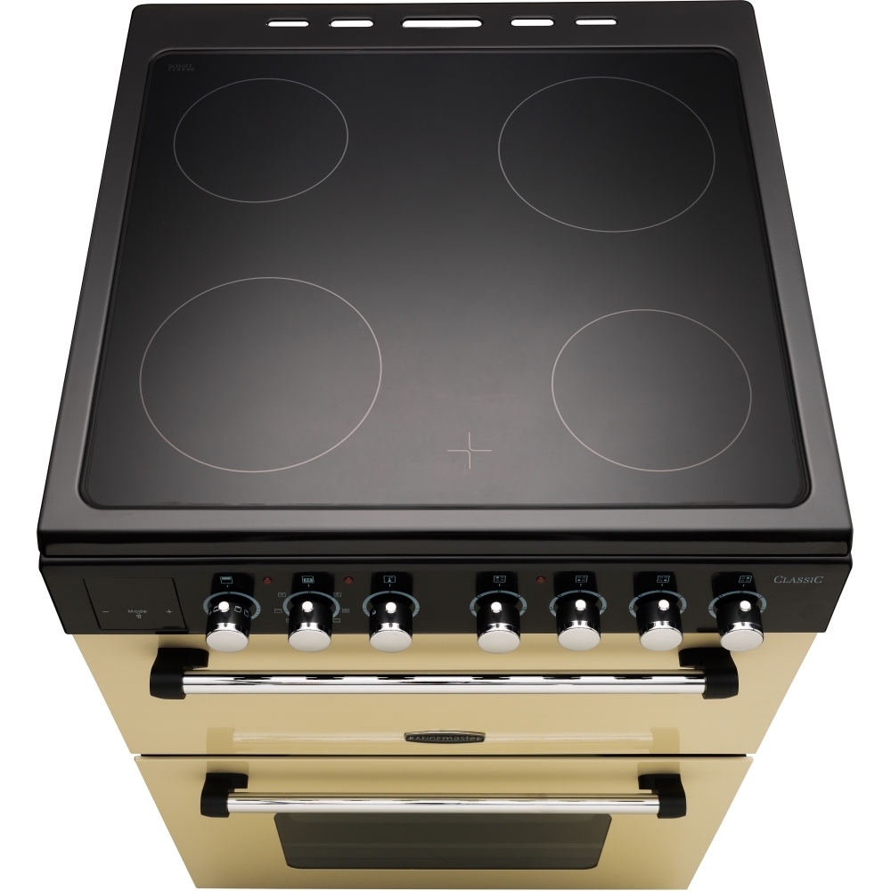 Rangemaster CLA60ECCR/C Ceramic Electric Cooker with Double Oven Classic Cream / Chrome, A Rated