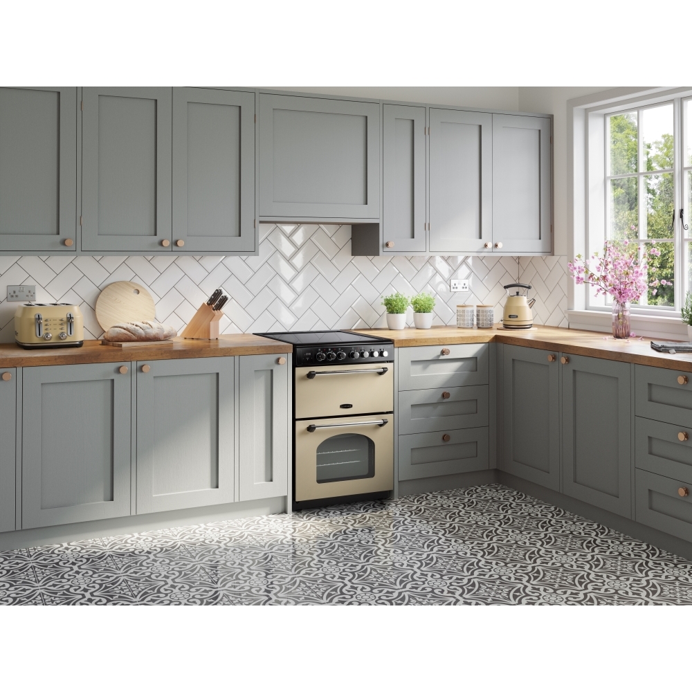 Rangemaster CLA60EICR/C Induction Electric Cooker with Double Oven Classic Cream / Chrome, A Rated