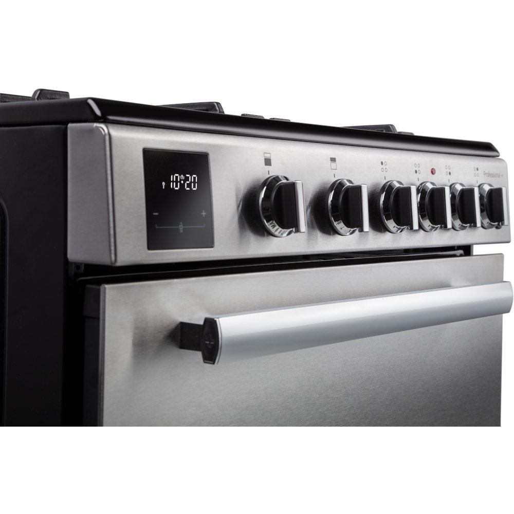 Rangemaster PROPL60NGFSS/C Gas Cooker with Double Oven Professional Plus Stainless Steel / Chrome, A+ Rated