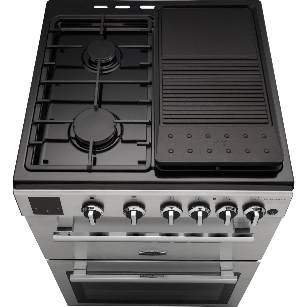 Rangemaster PROPL60NGFSS/C Gas Cooker with Double Oven Professional Plus Stainless Steel / Chrome, A+ Rated
