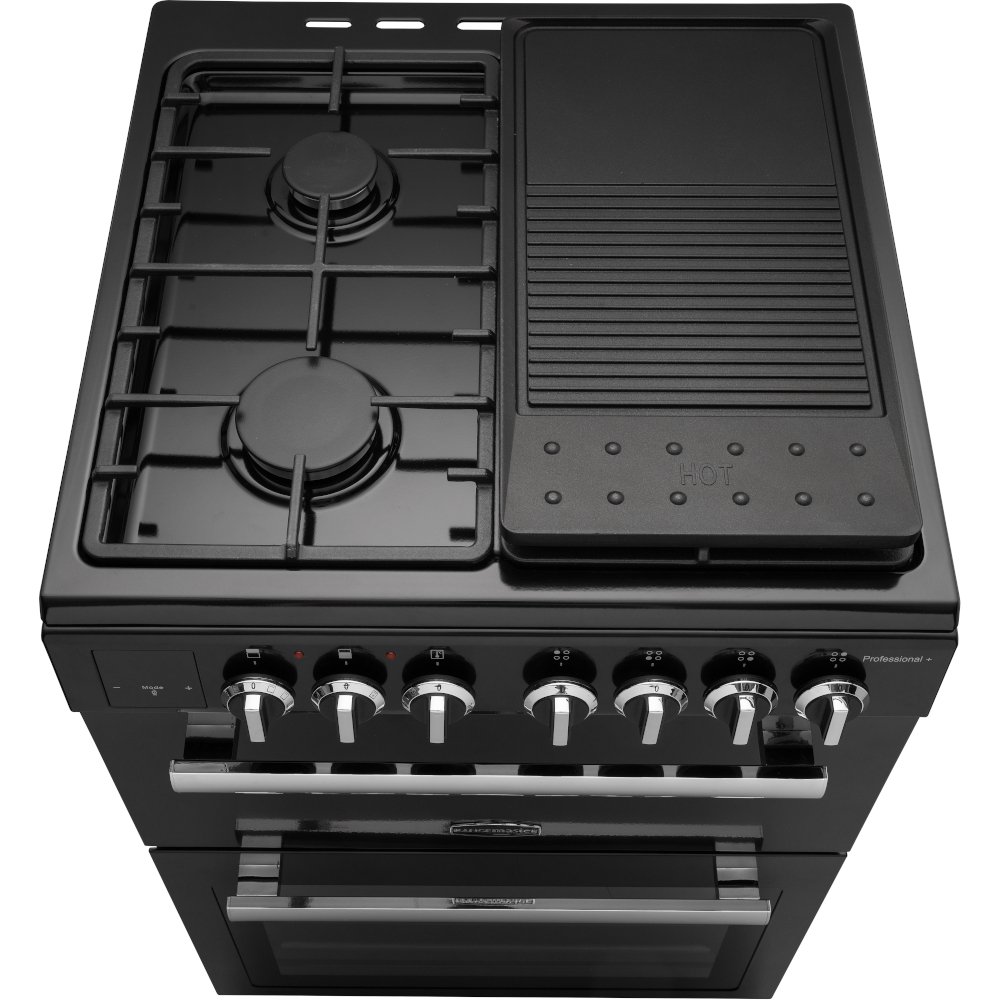 Rangemaster PROPL60DFFBL/C Dual Fuel Cooker with Double Oven Professional Plus Black / Chrome, A Rated