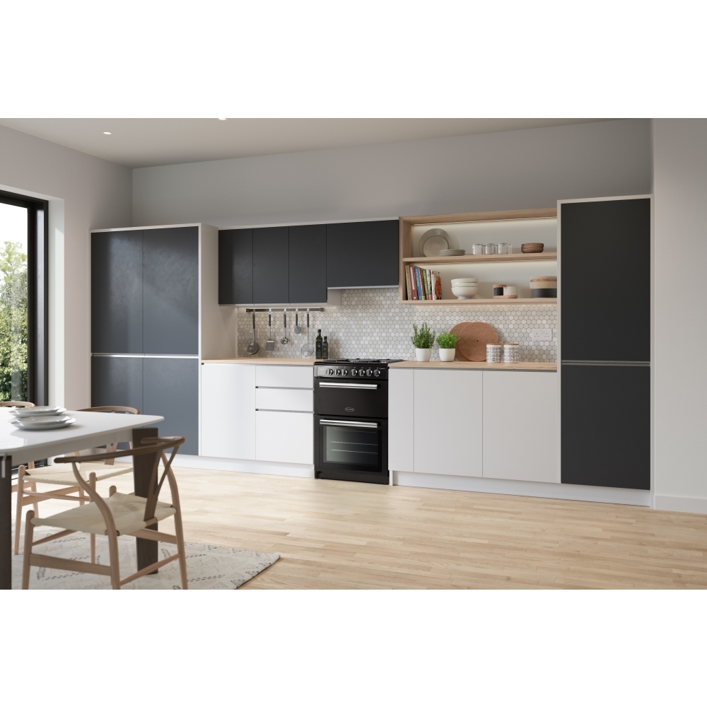 Rangemaster PROPL60DFFBL/C Dual Fuel Cooker with Double Oven Professional Plus Black / Chrome, A Rated