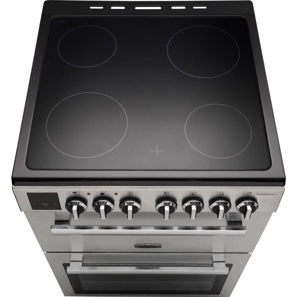 Rangemaster PROPL60ECSS/C Ceramic Electric Cooker with Double Oven Professional Plus Stainless Steel / Chrome, A Rated