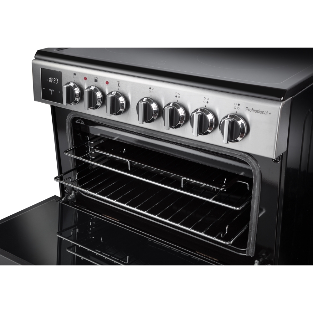 Rangemaster PROPL60ECSS/C Ceramic Electric Cooker with Double Oven Professional Plus Stainless Steel / Chrome, A Rated