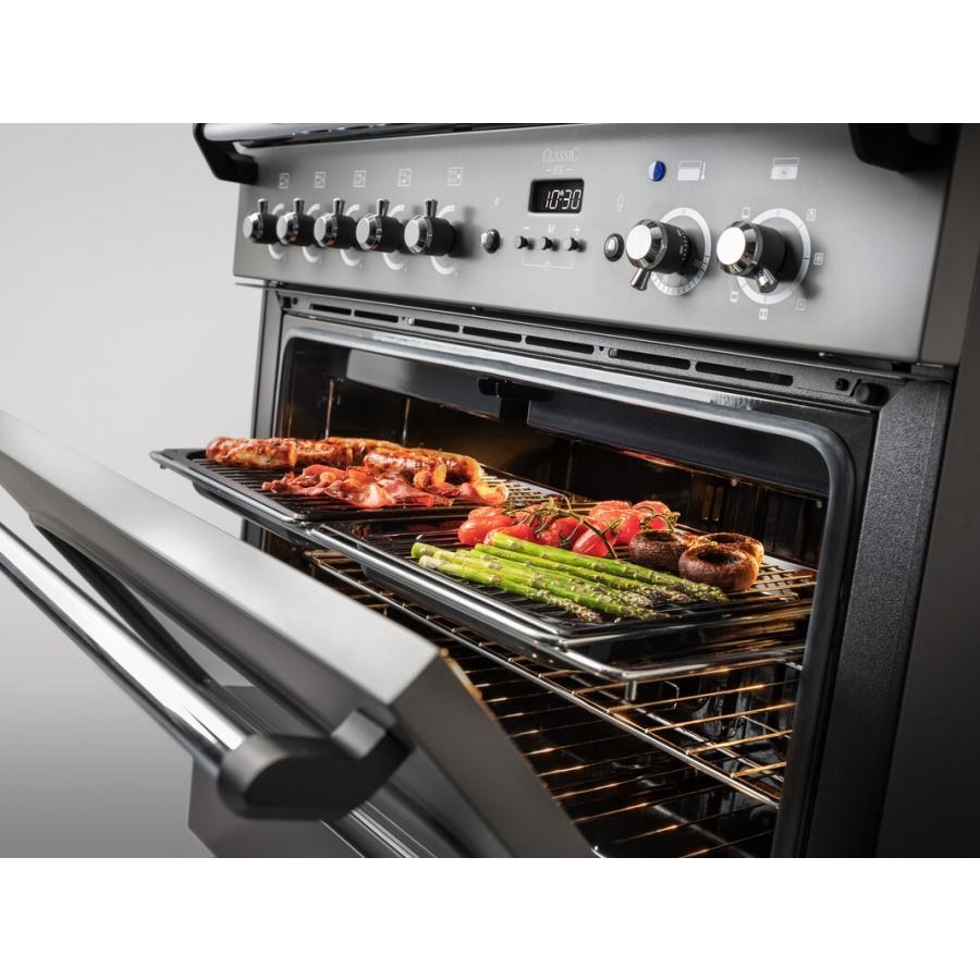 Rangemaster CLAS90FXDFFCR/C 90cm Dual Fuel Range Cooker Classic FX Cream / Chrome, A Rated