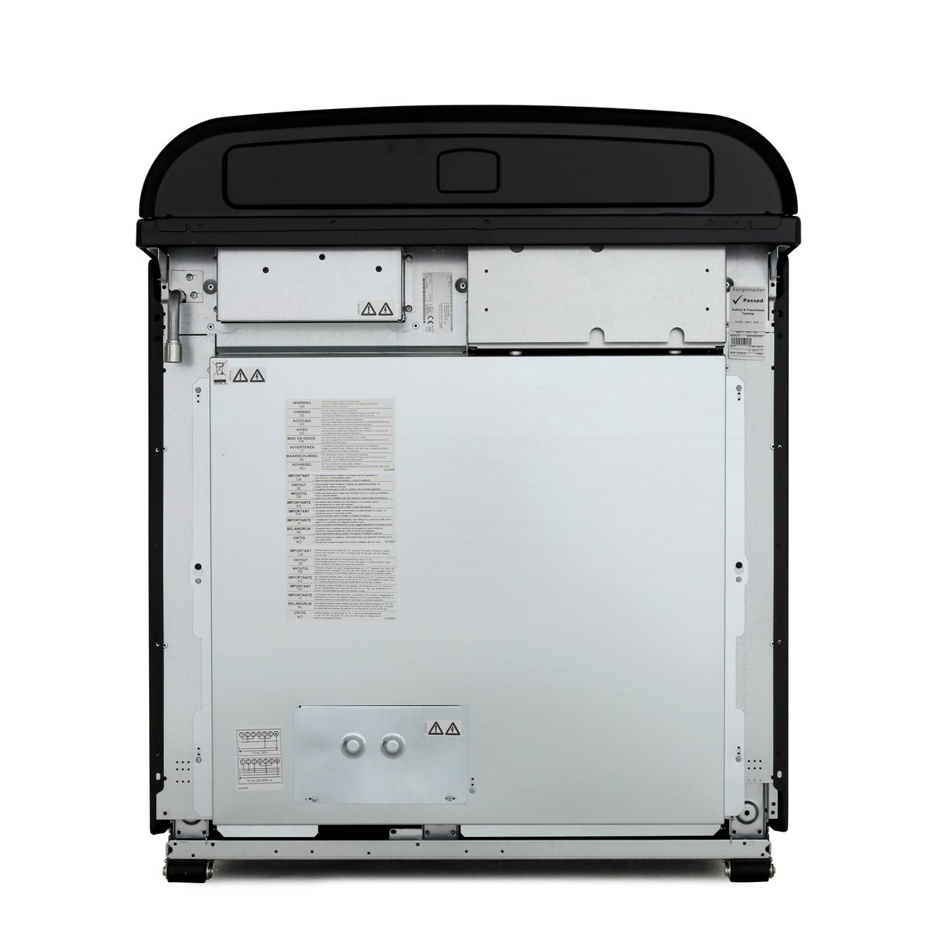 Rangemaster CDL90DFFCB/C 90cm Dual Fuel Range Cooker Classic Deluxe Charcoal Black / Chrome, A Rated