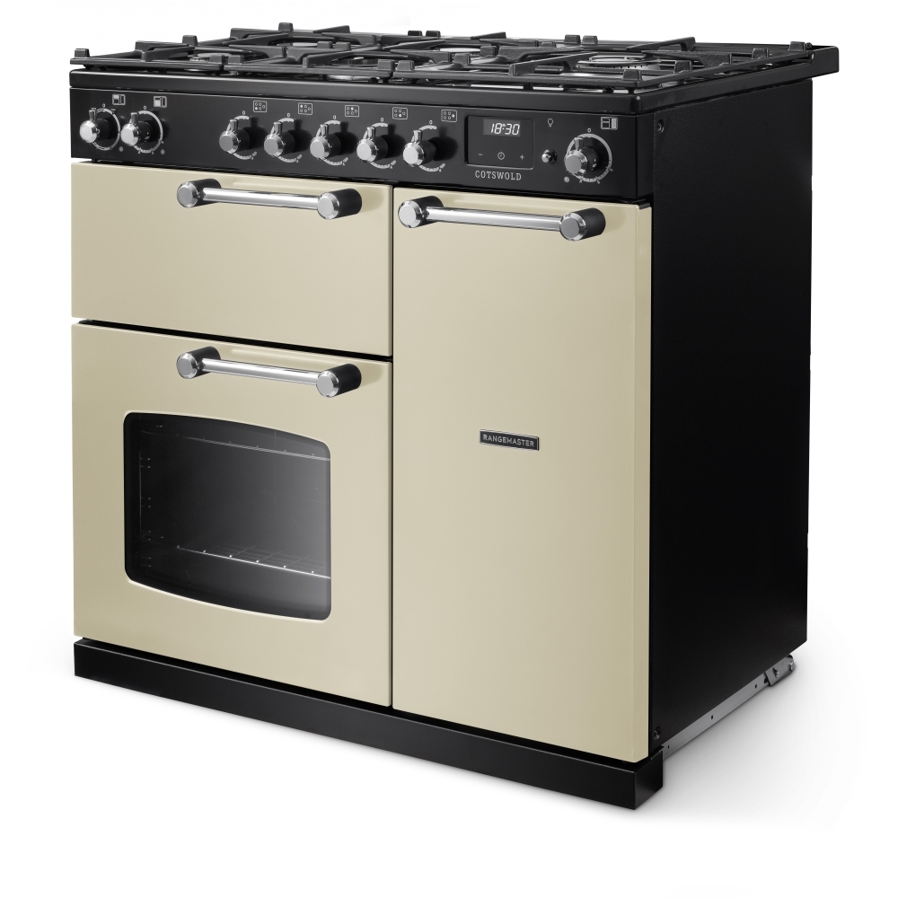 Rangemaster COT90DFPPCR/CM1 90cm Dual Fuel Range Cooker, A Rated