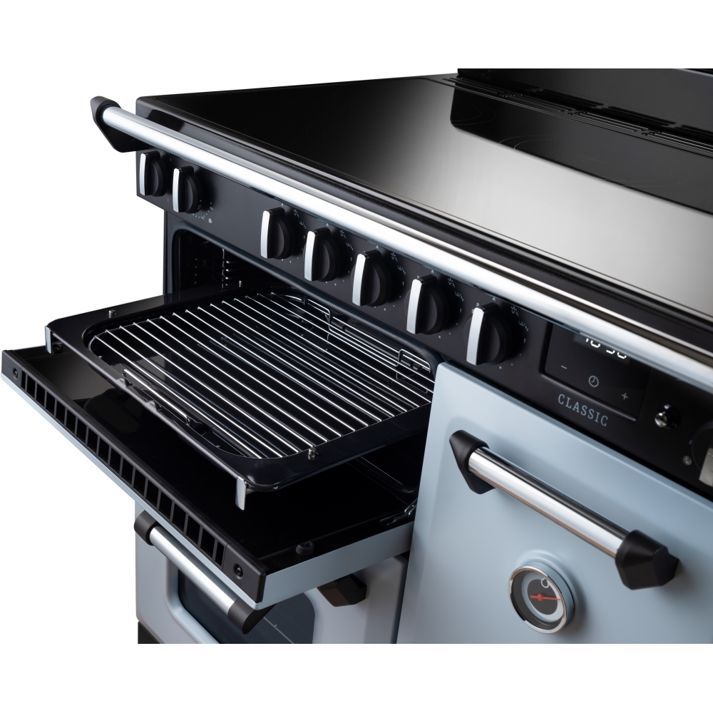 Rangemaster CL90EIPMSB/CM1 90cm Induction Range Cooker Classic Misty Blue / Chrome, A Rated