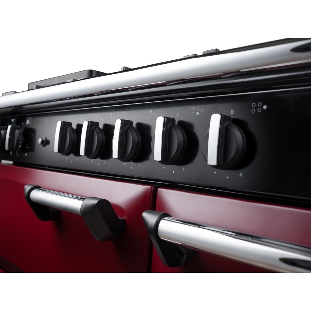 Rangemaster CL100DFPBOR/CM1 100cm Dual Fuel Range Cooker Classic Bordeaux / Chrome, A Rated