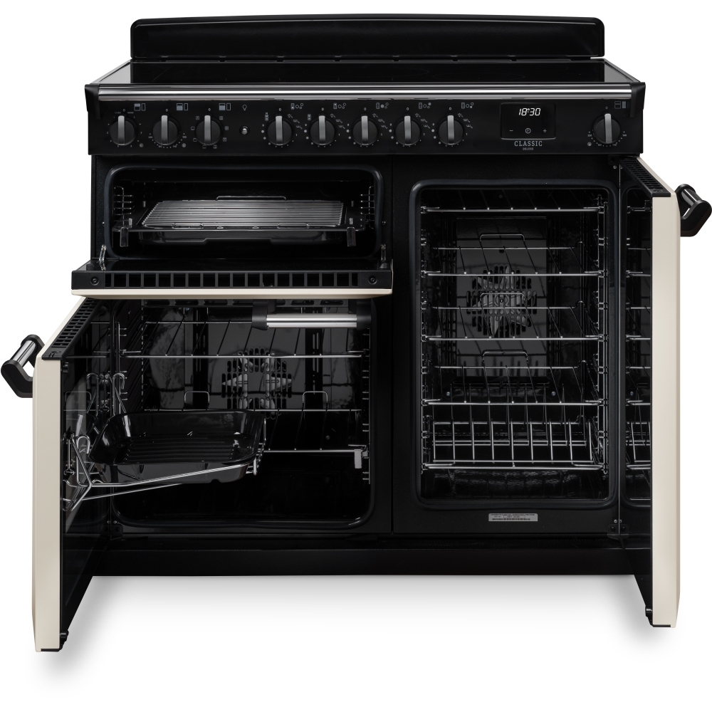 Rangemaster CLDL100EIPPCR/CM1 100cm Induction Range Cooker Classic Deluxe Pale Cream / Chrome, A Rated